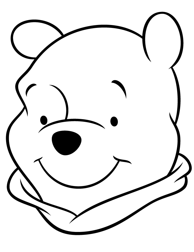 Winnie The Pooh With Smile Coloring Page | HM Coloring Pages ...