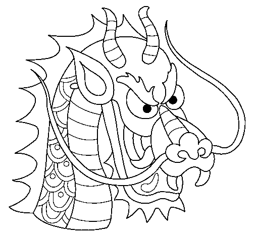 Dragon Face Coloring Page