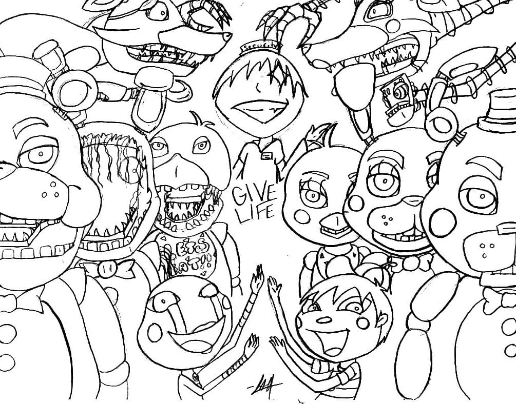 Fnaf Security Breach Freddy Coloring Pages