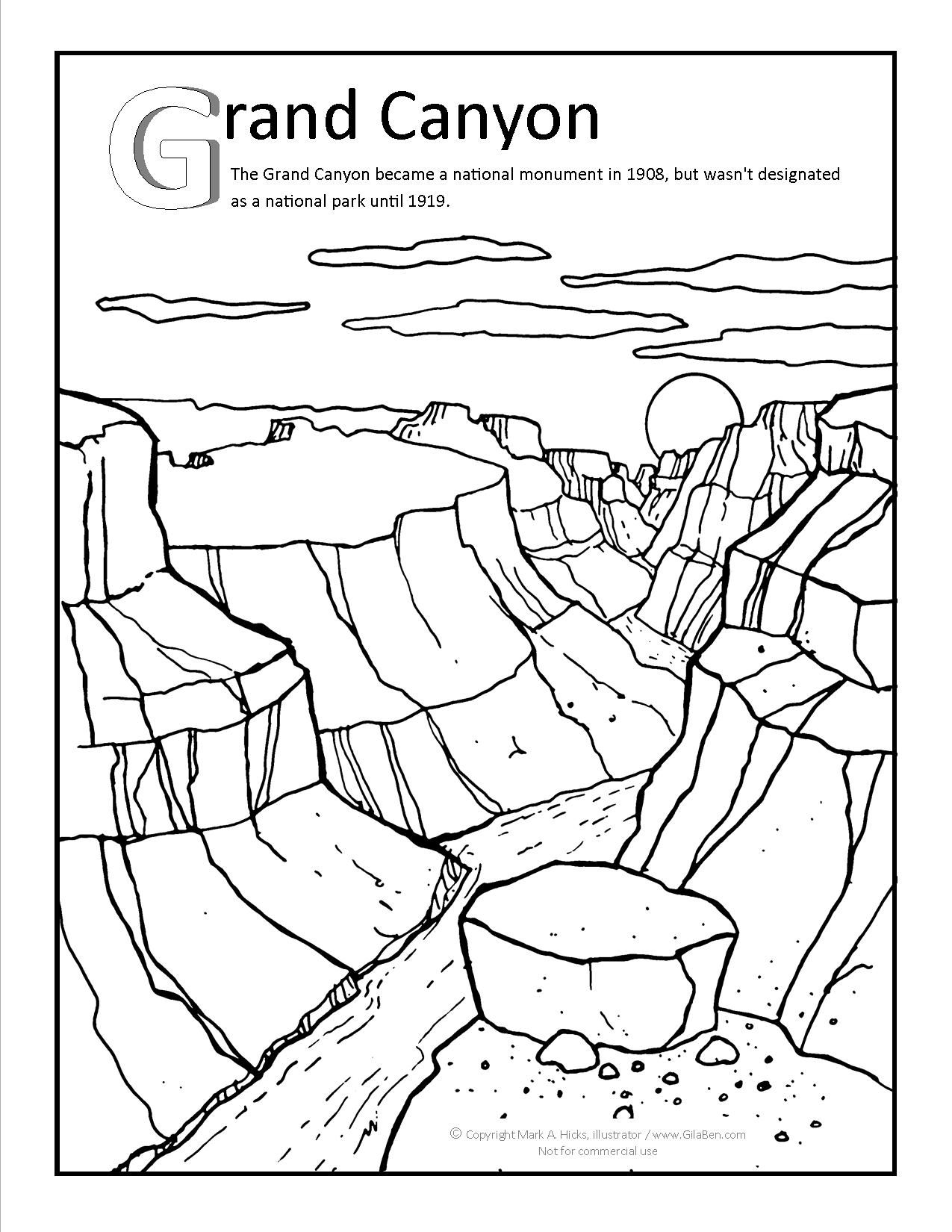 Grand Canyon Coloring Page | Grand canyon, Grand canyon activities, Coloring  pages