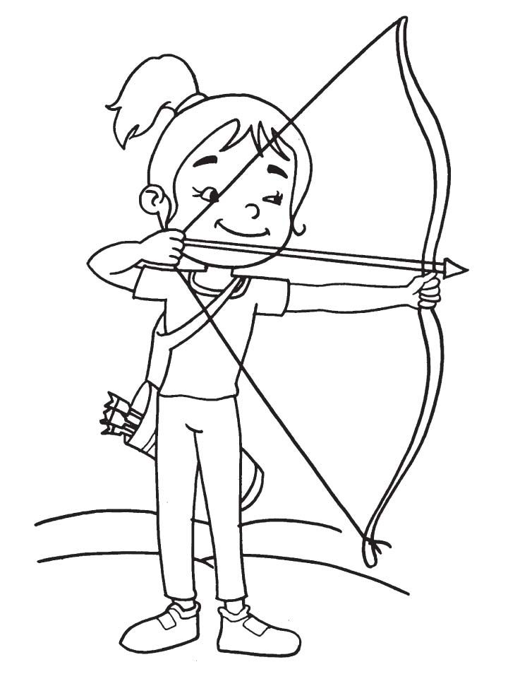 Cute girl archer coloring page | Download Free Cute girl archer coloring  page for kids | Coloring pages, Coloring books, Coloring pages for kids