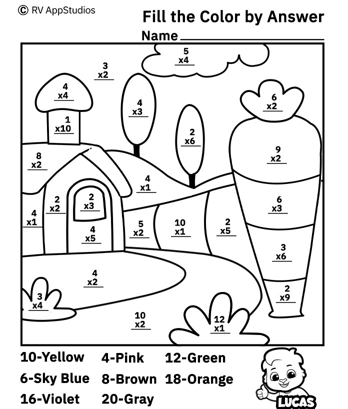 Multiplication Coloring Worksheets Coloring Home
