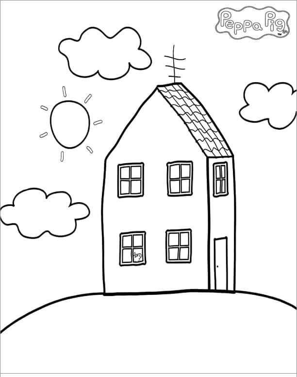 Peppa Pig House Coloring Page - Free Printable Coloring Pages For Kids -  Coloring Home