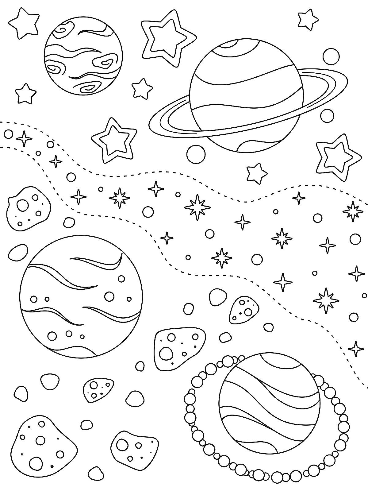 Outer Space Coloring Page For Kids Fun Free Printable Coloring Page 