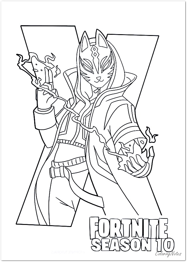 Fortnite Coloring Pages Drift
