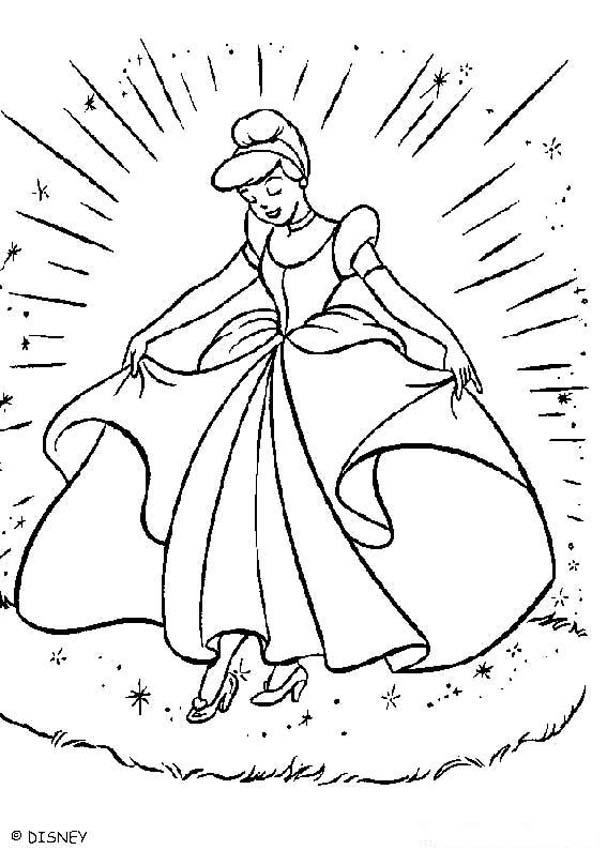Cinderella coloring book pages - Cinderella's Ball Gown
