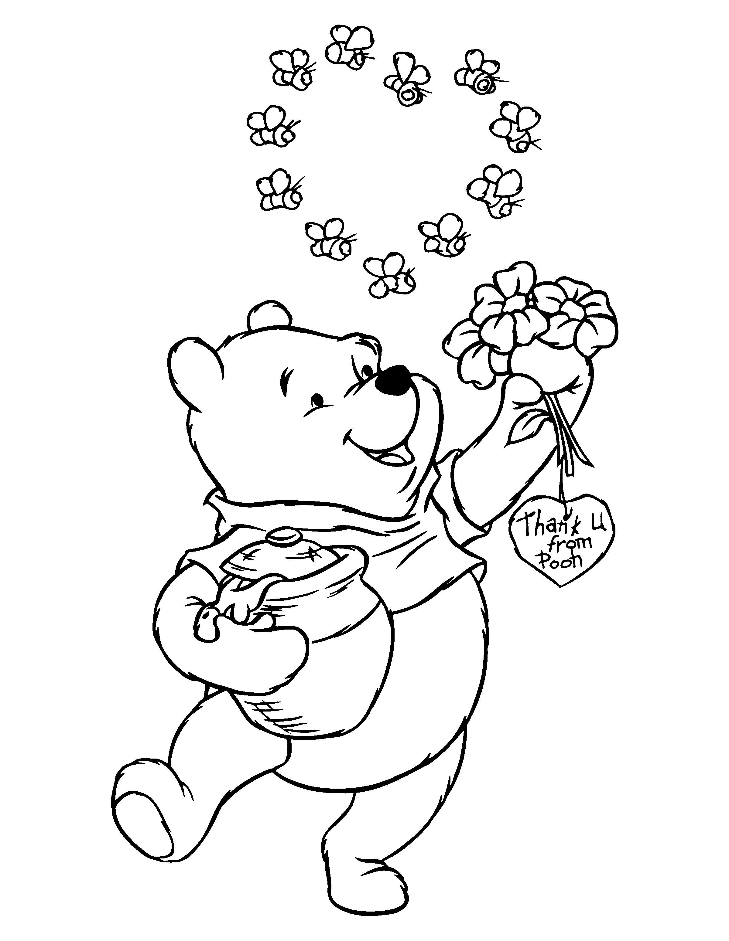 Black And White Winnie The Pooh - Coloring Pages for Kids and for ...