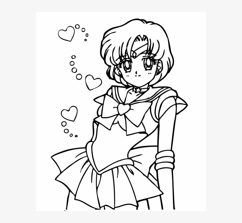 Sailor Moon Coloring Pages Sailor Mercury - Sailor Mercury Coloring Pages  Transparent PNG - 576x676 - Free Download on NicePNG