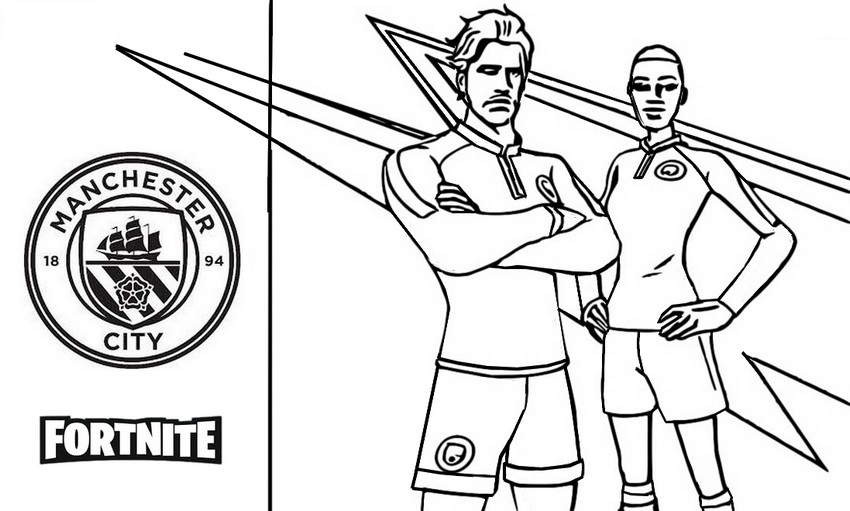 Coloring page Fortnite soccer : Manchester City 4