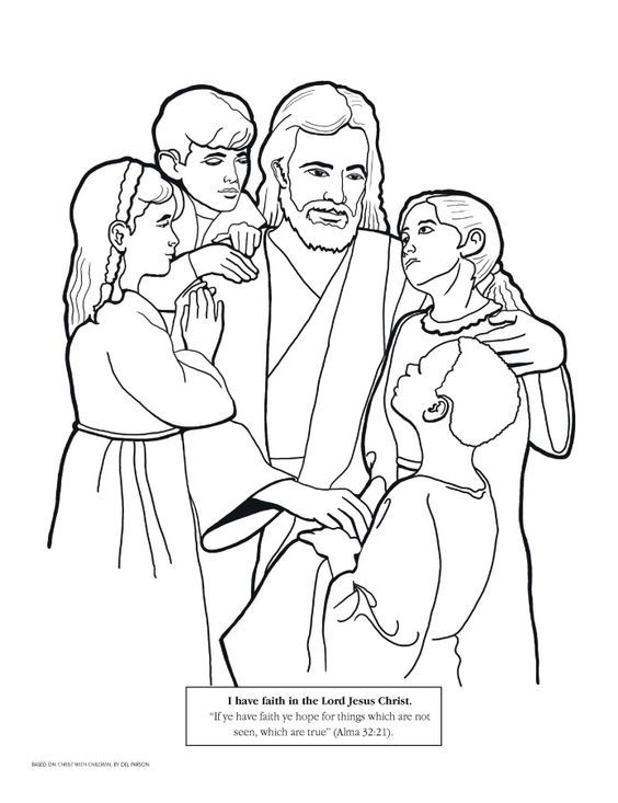 Printable Of Jesus With Children - Coloring Pages for Kids and for ...