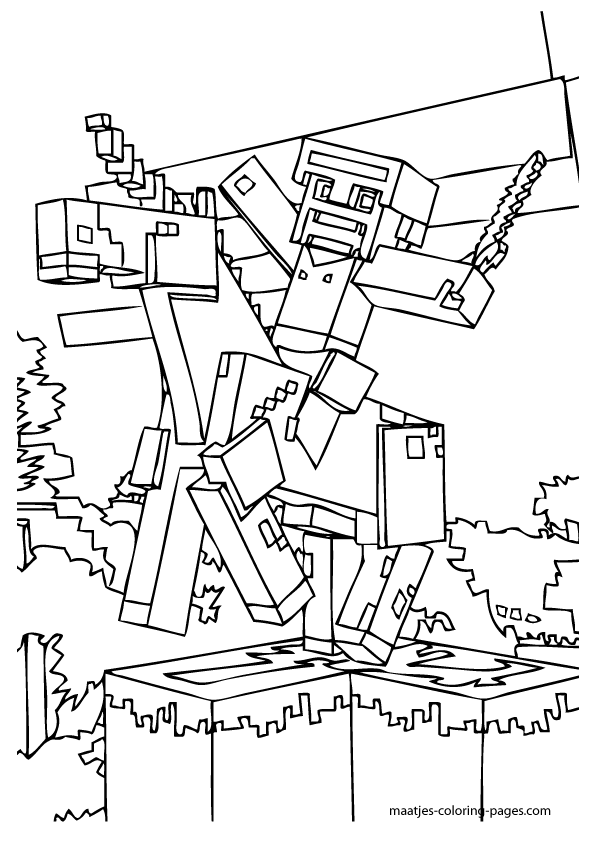 Of Minecraft - Coloring Pages for Kids and for Adults
