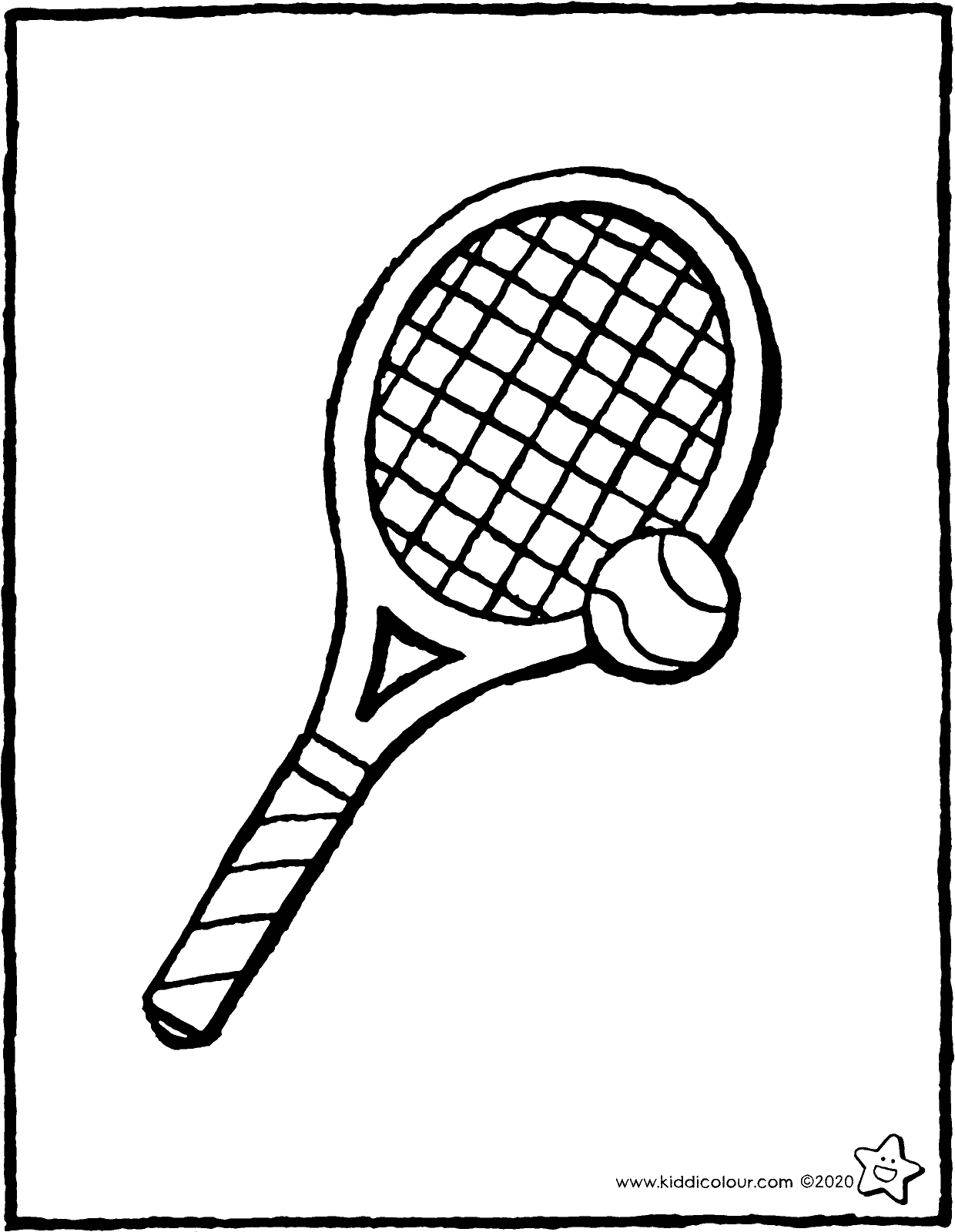 tennis racquet and tennis ball - kiddicolour