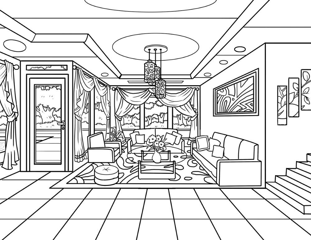Architecture Coloring Pages - Coloring Home