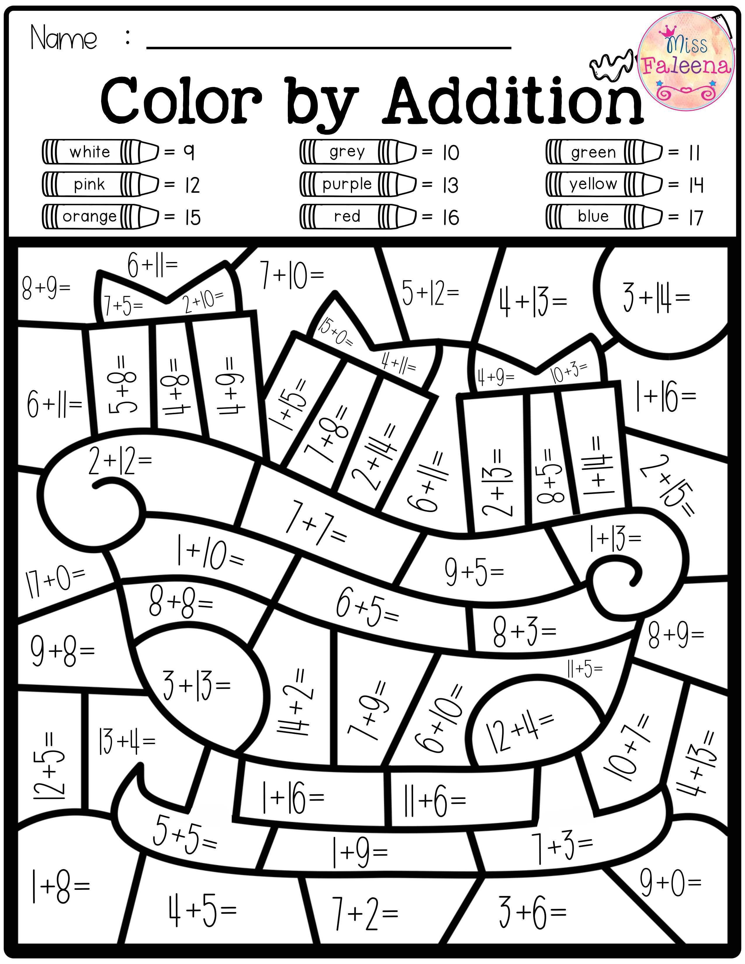 Color By Number Math Printables Web If You Need An Easy Activity To Help Kids Brush Up On Their 