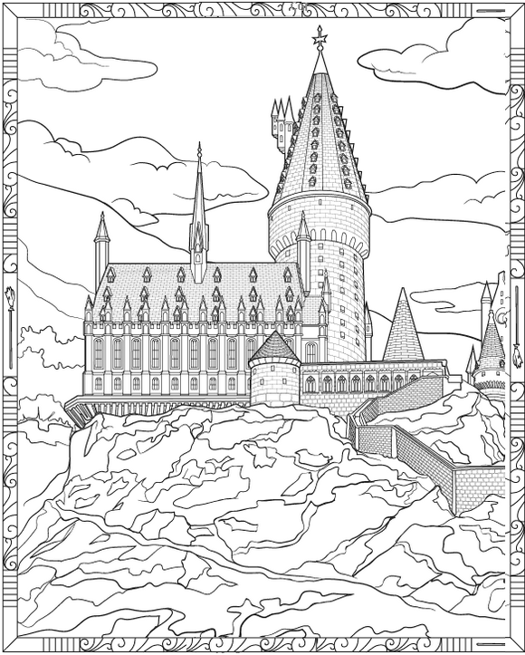 splendid harry potter hogwarts castle coloring page for all ages | Harry  potter coloring pages, Harry potter coloring book, Castle coloring page