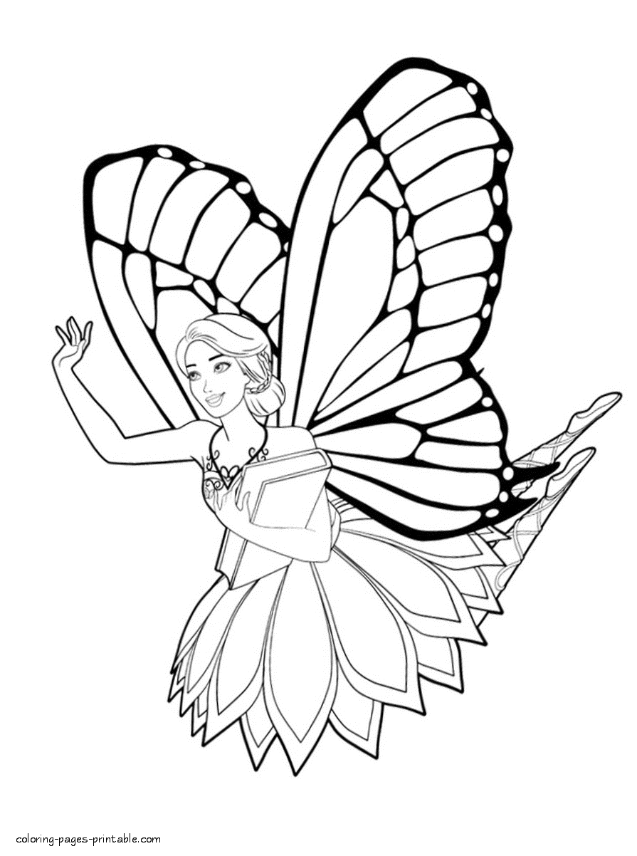 Download Mariposa Barbie Coloring Pages - Coloring Home