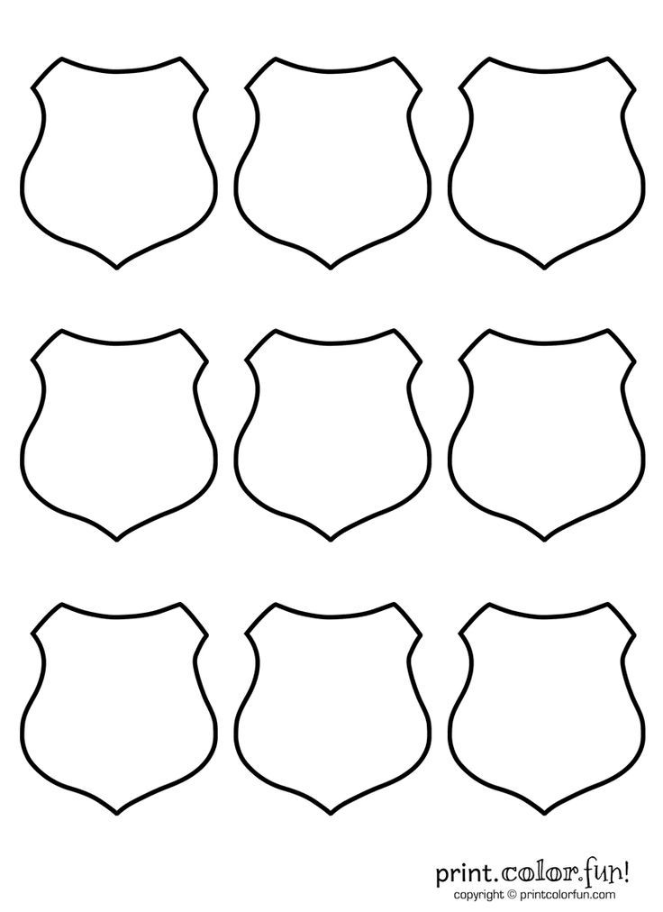 Police Officer Badge Coloring Page - HiColoringPages