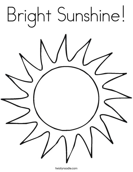 Bright Sunshine Coloring Page - Twisty Noodle