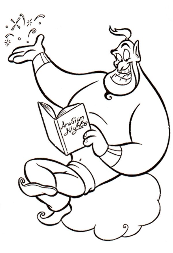 Genie of the LAMP! | Disney coloring pages, Cartoon coloring ...