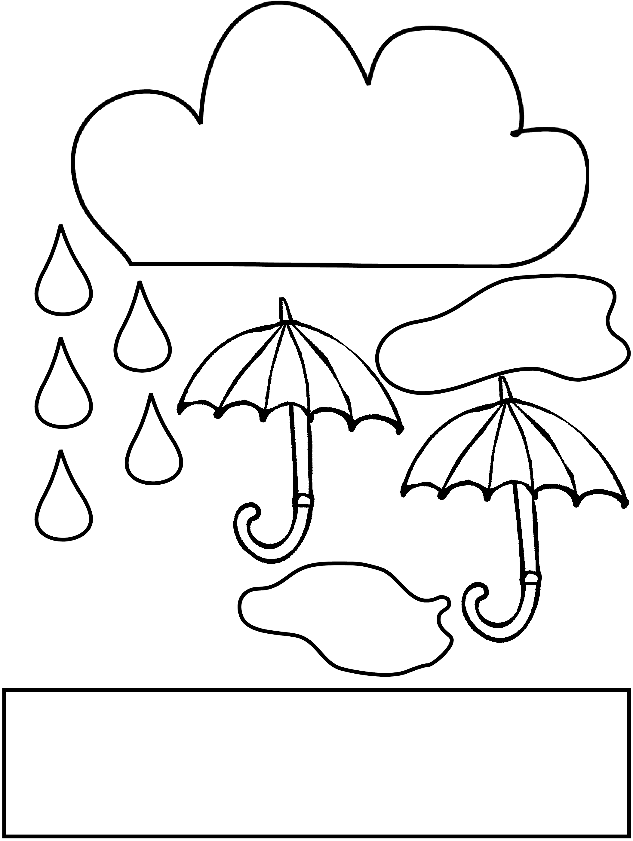 Coloring Page - Printable Raindrops - Clip Art Library