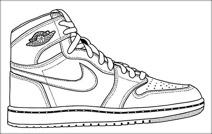 Tennis Shoe Coloring Pages at GetDrawings | Free download