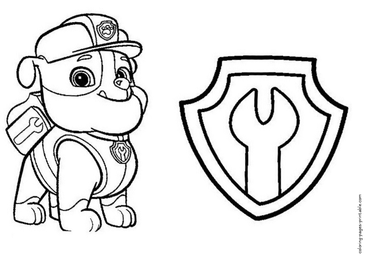 Paw Patrol coloring and activity book. Rubble || COLORING-PAGES -PRINTABLE.COM