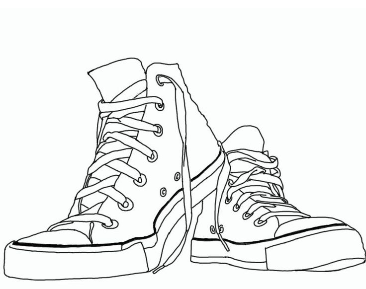 Chuck Taylor Sneaker Clipart #1 | Coloring pages, Art ...