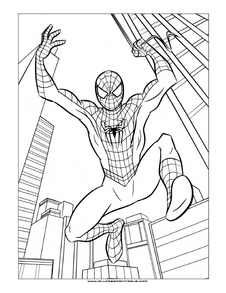 Spider-Man Coloring Page - Free Printable - AllFreePrintable.com