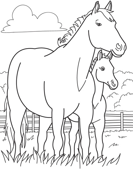 15 Beautiful Horse Coloring Pages for Kids