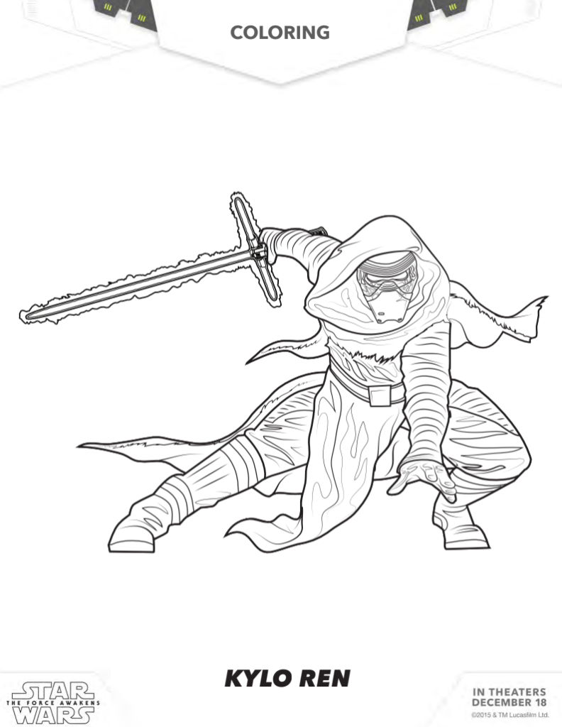 Star Wars The Force Awakens Coloring Pages and Activities - Desert Chica