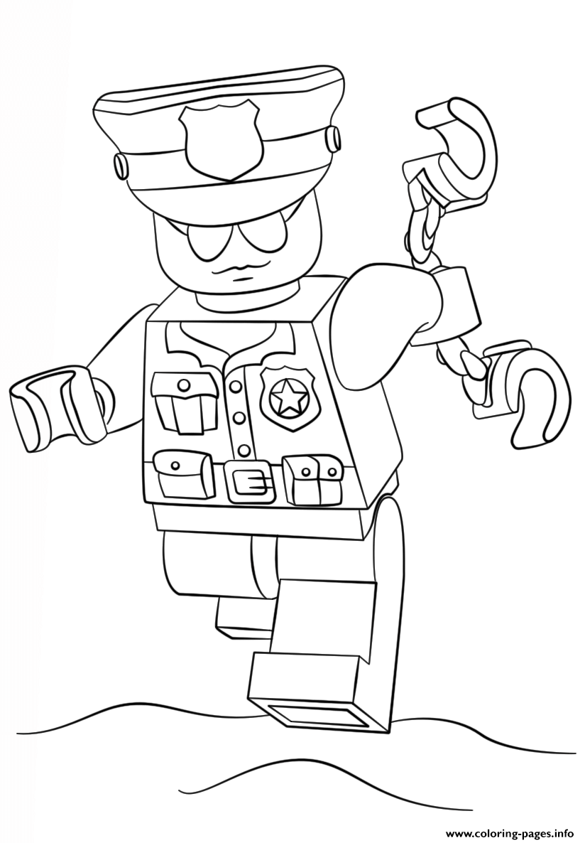 Lego Police Officer City Coloring Pages Printable