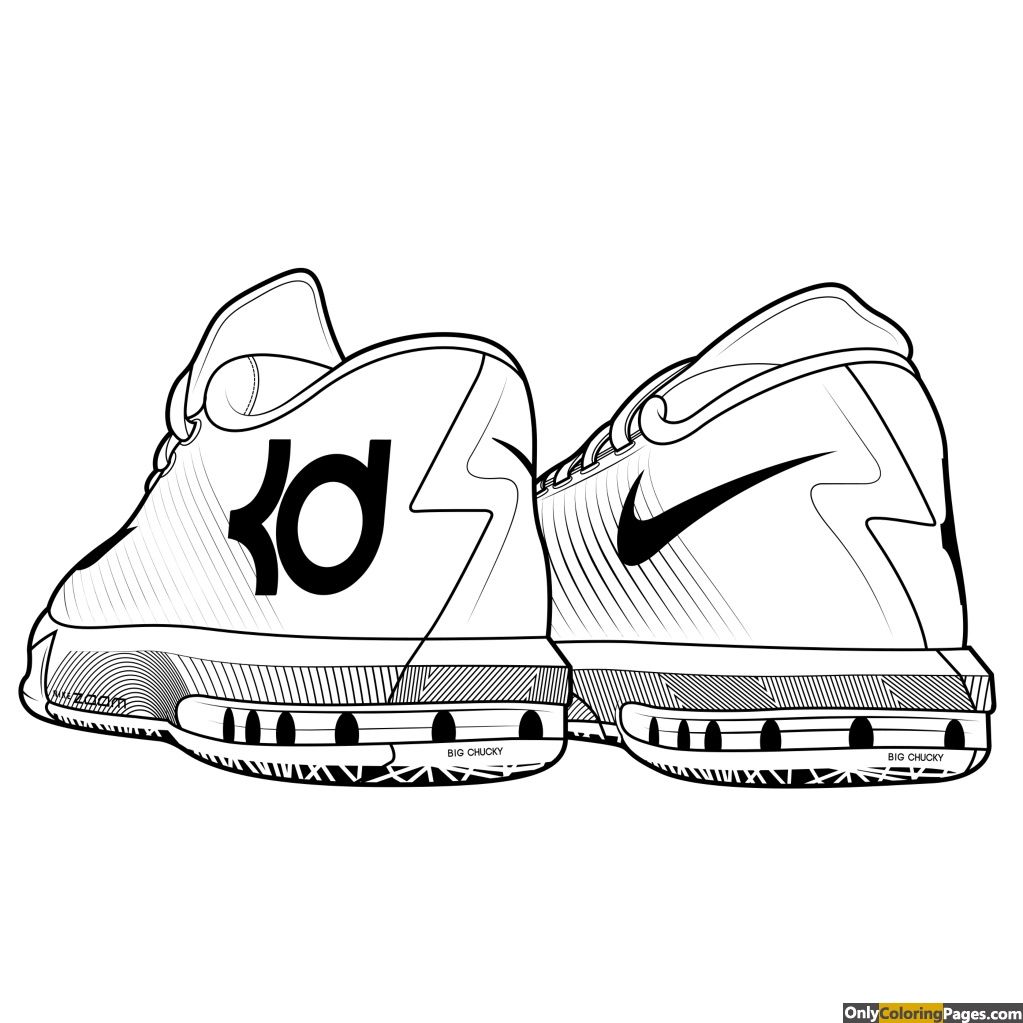 kevin durant coloring pages | Pictures of shoes, Lebron shoes ...