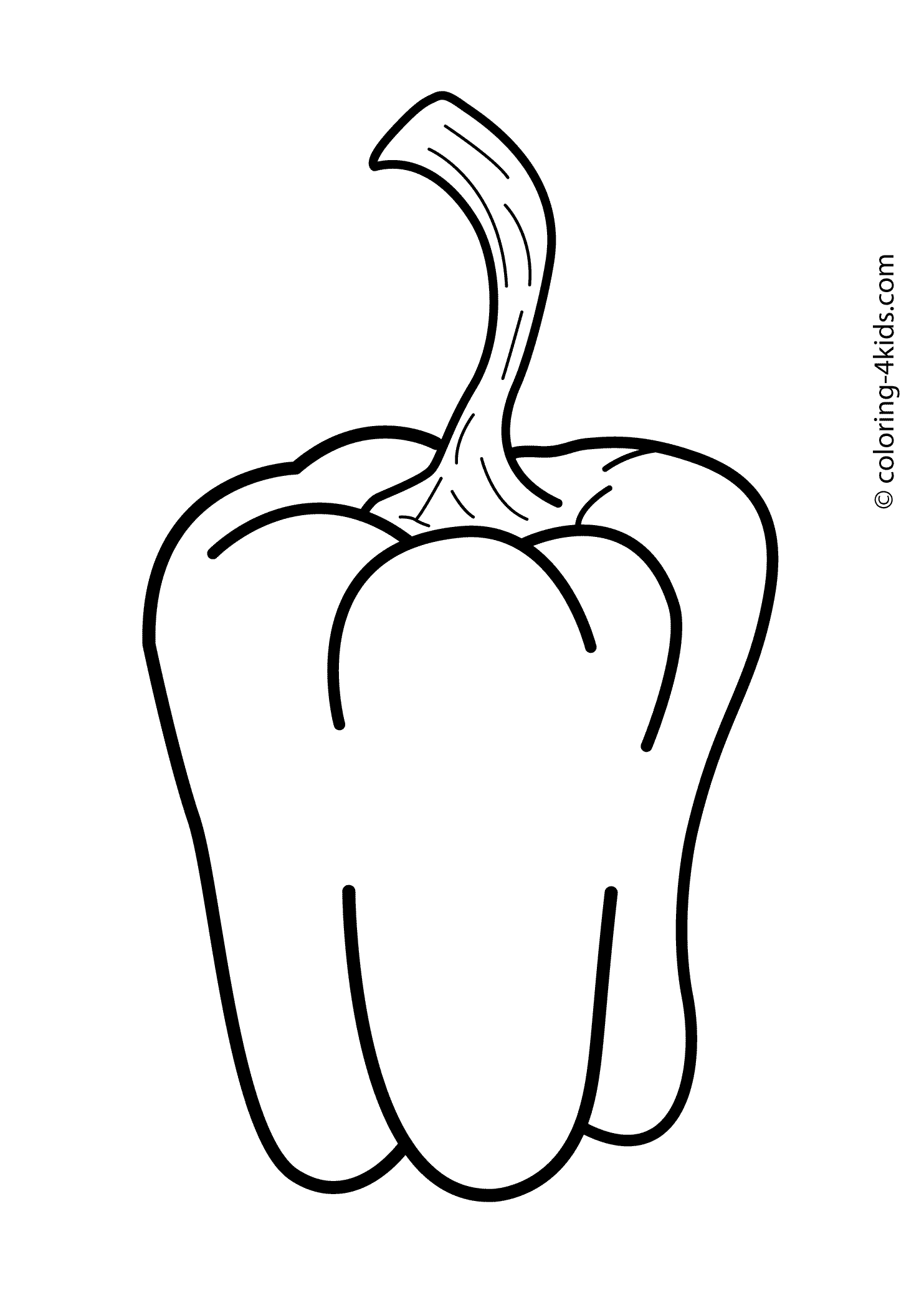 Pepper vegetable coloring page for kids, printable | Vegetable coloring  pages