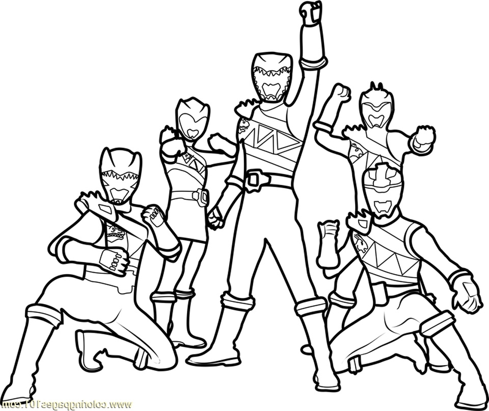 New Power Rangers Dino Charge Gold Ranger Coloring Pages with simple drawing