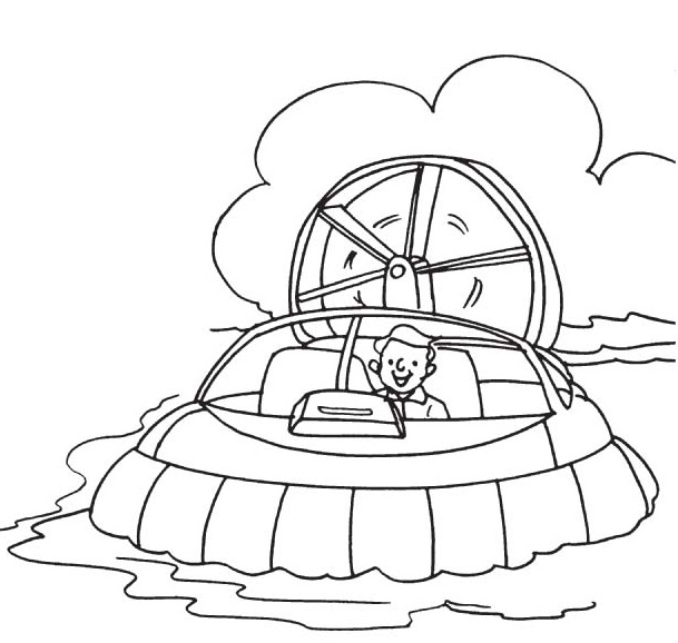 Windy Hovercraft Streaming Down The Swamp Coloring Pages - Picolour