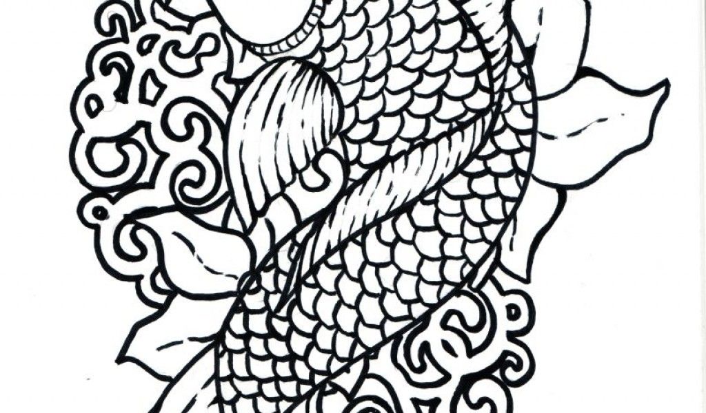 Japanese Koi Coloring Pages