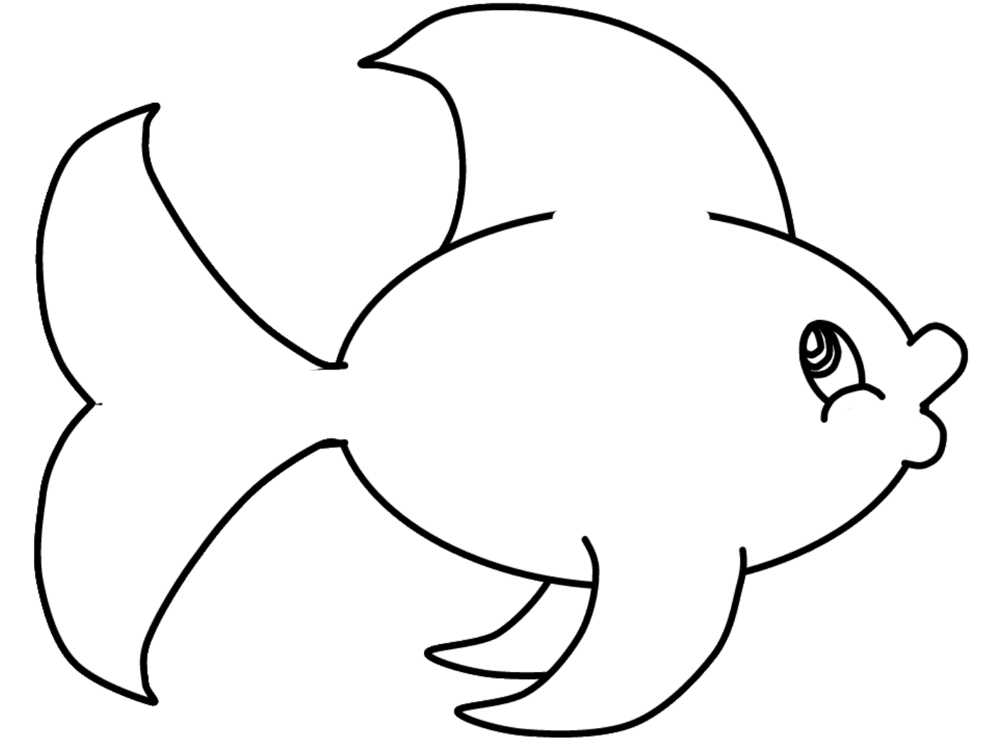 Simple Fish Coloring Page - Coloring Home