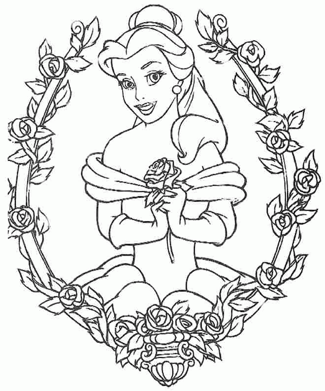 Belle Coloring Pages Disney - Coloring Page