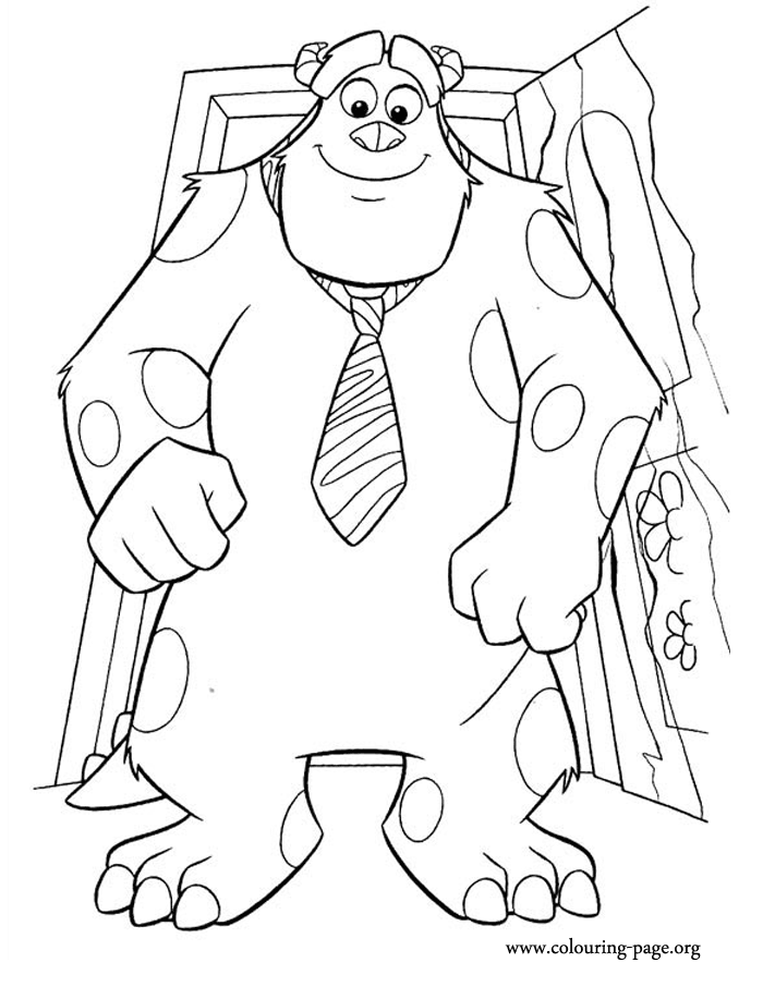 Monsters, Inc. - Sulley dressed to go to work coloring page