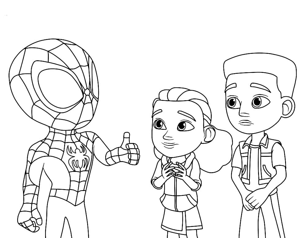 Spidey and His Amazing Friends to Print Coloring Page - Free Printable Coloring  Pages for Kids