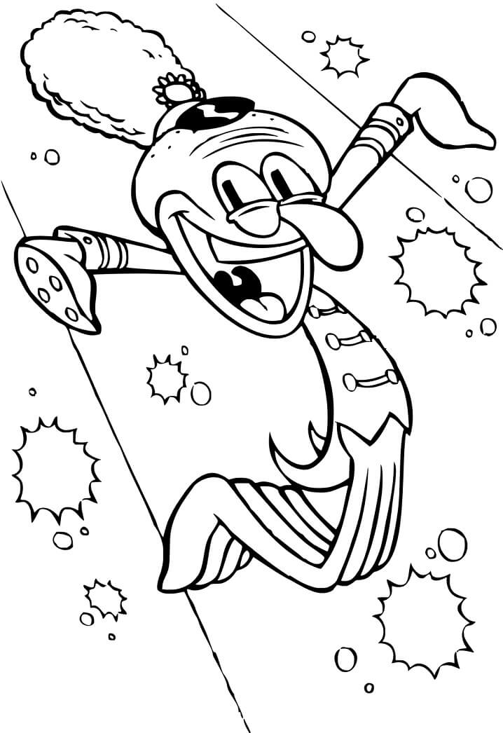 Happy Squidward Tentacles 1 Coloring Page - Free Printable Coloring Pages  for Kids