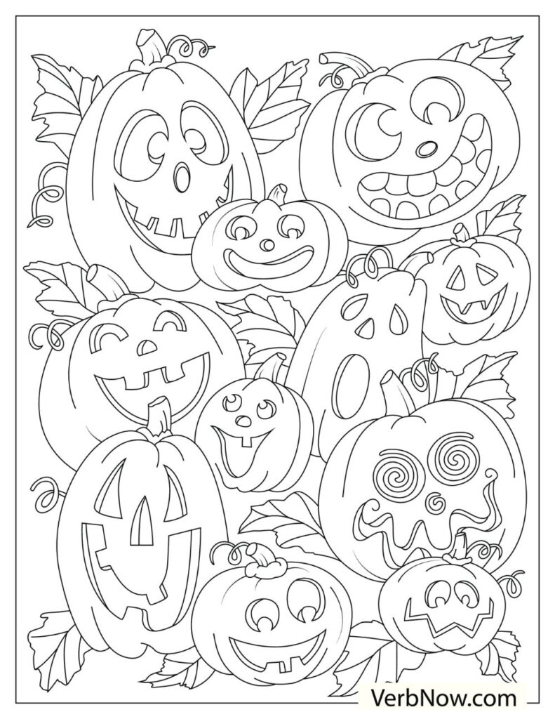 Free HALLOWEEN Coloring Pages for Download (Printable PDF) - VerbNow
