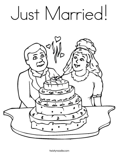 Just Married Coloring Page - Twisty Noodle