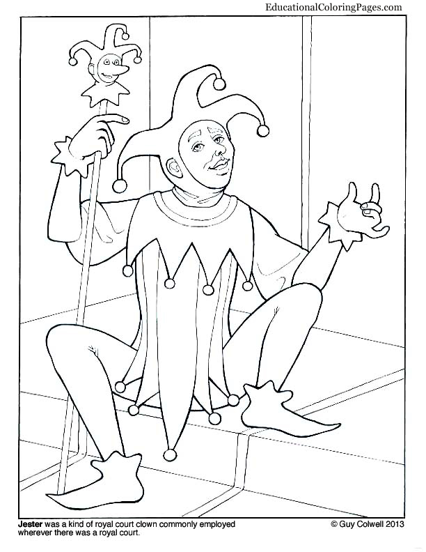 Jester - Educational Fun Kids Coloring Pages and Preschool Skills Worksheets