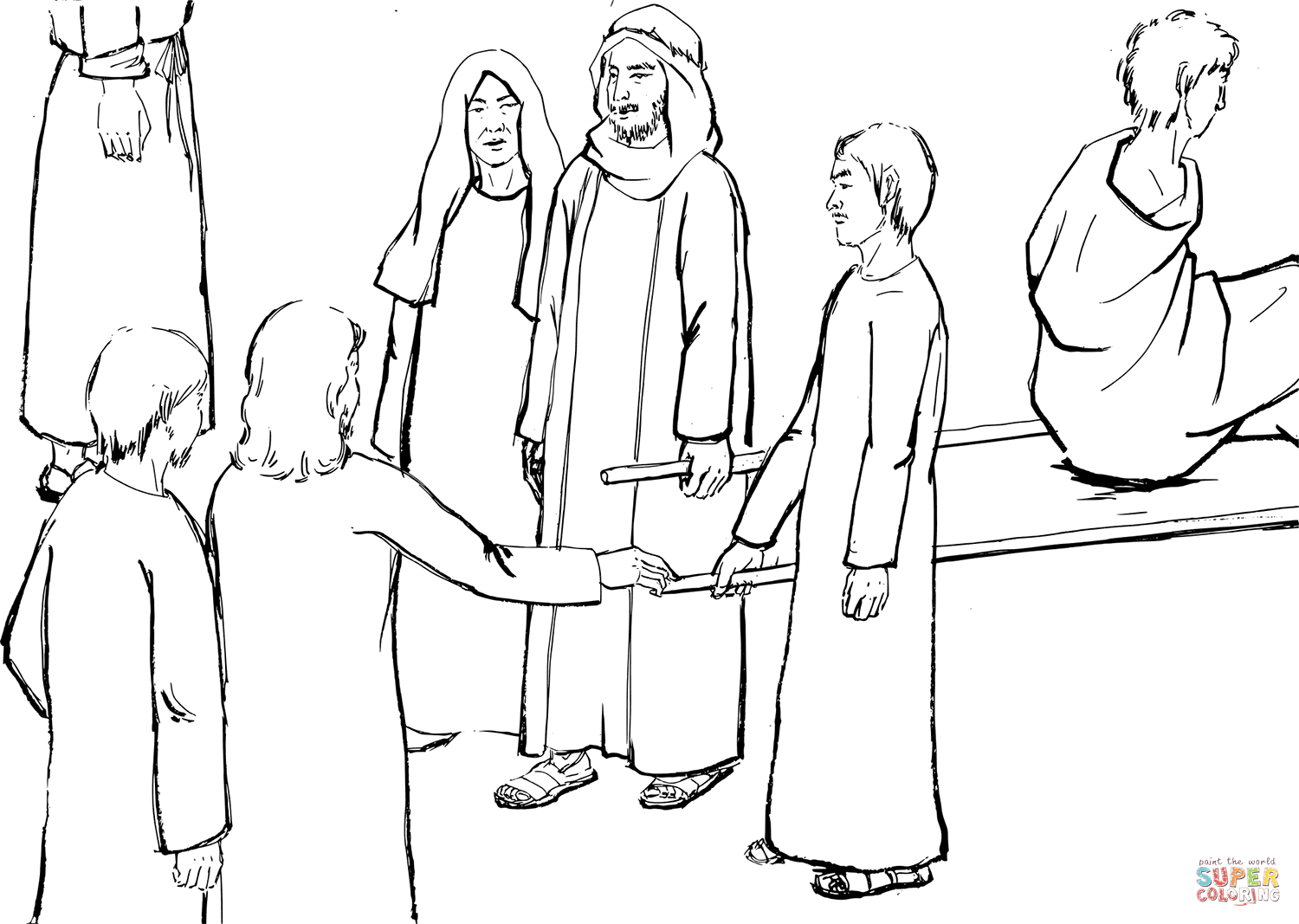 Jesus Says to the Young Man to Get up coloring page | Free Printable Coloring  Pages