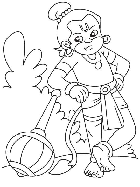 Bal Hanuman Coloring Pages | Bal hanuman, Coloring pages, Hanuman