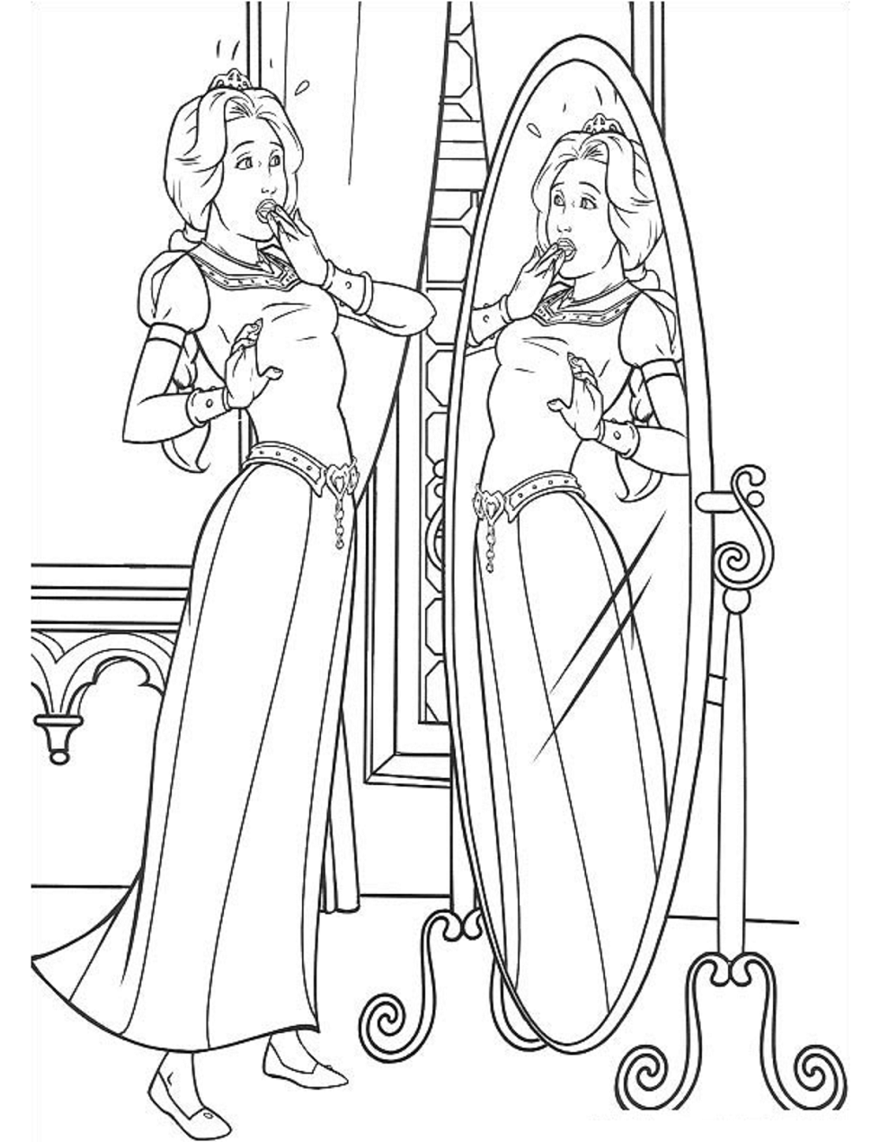 Fiona Looking In The Mirror Coloring Page - Free Printable ...
