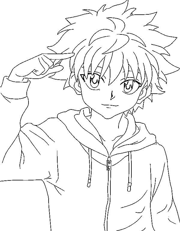 Killua Hunter x Hunter 1 Coloring Page - Free Printable Coloring Pages for  Kids