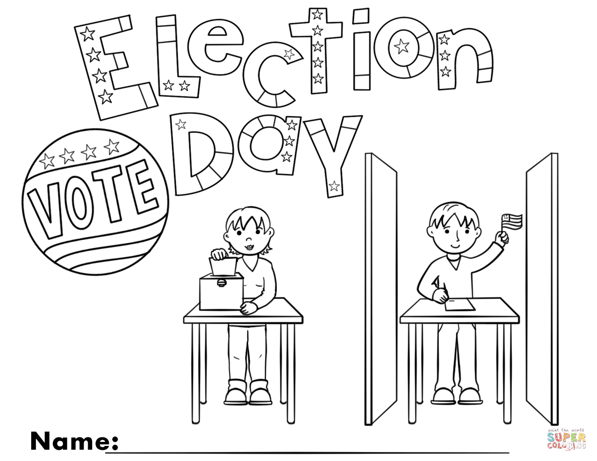 Election Day coloring page | Free Printable Coloring Pages