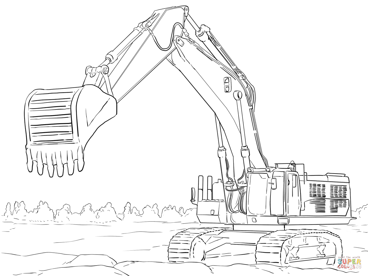 Caterpillar Excavator coloring page | Free Printable Coloring Pages